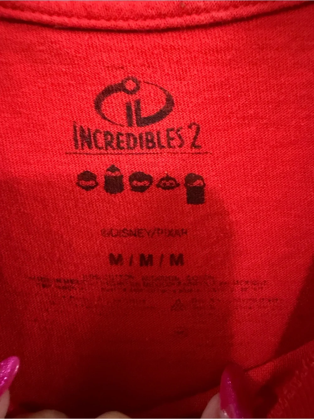 Disney Pixar The Incredibles 2 Logo Red Logo Tee - Picture 3 of 5